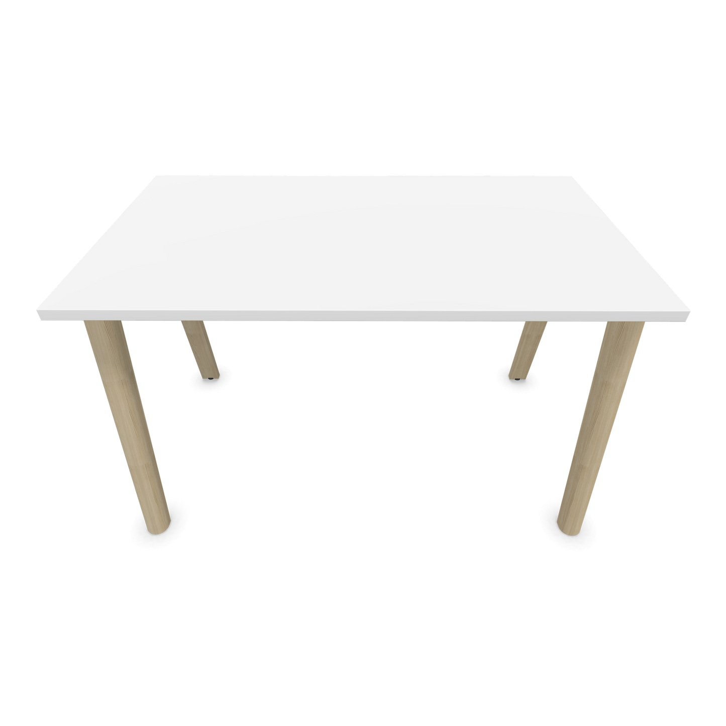 Narbutas Nova Wood Schreibtisch Gestell Esche Natur - 1200x700mm - Tischplatte Weiss Frontansicht - 6020611