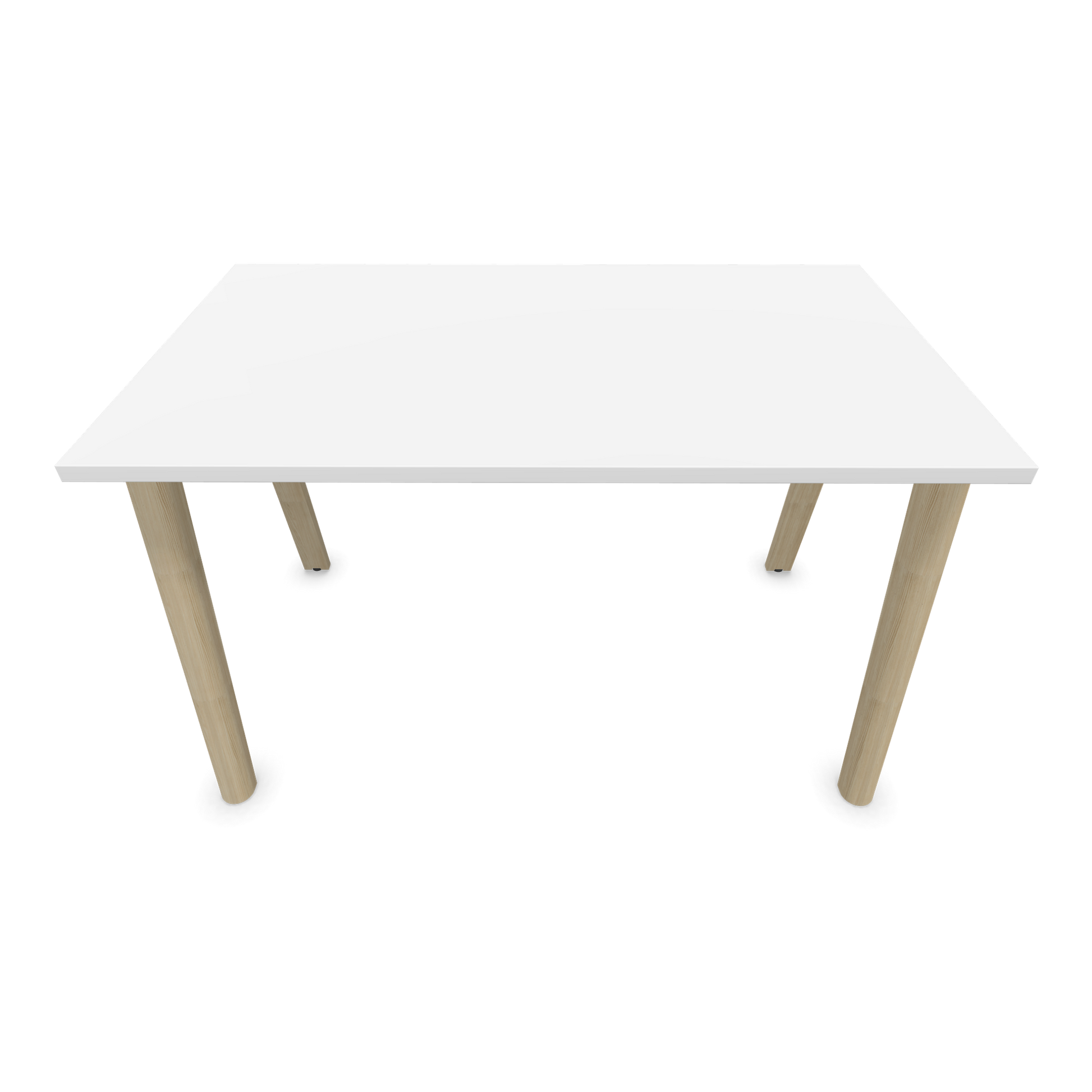 Narbutas Nova Wood Schreibtisch Gestell Esche Natur - 1200x700mm - Tischplatte Weiss Frontansicht - 6020611