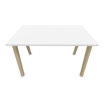 Narbutas Nova Wood Schreibtisch Gestell Esche Natur - 1200x700mm - Tischplatte Weiss Frontansicht - 6020611
