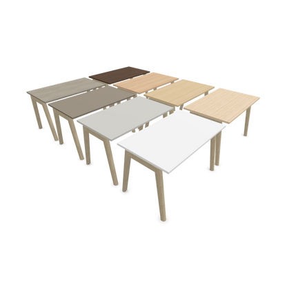 Narbutas Nova Wood Schreibtisch Gestell Esche Natur - 1200x700mm - Tischplatten Varianten von der Seite - 6020611