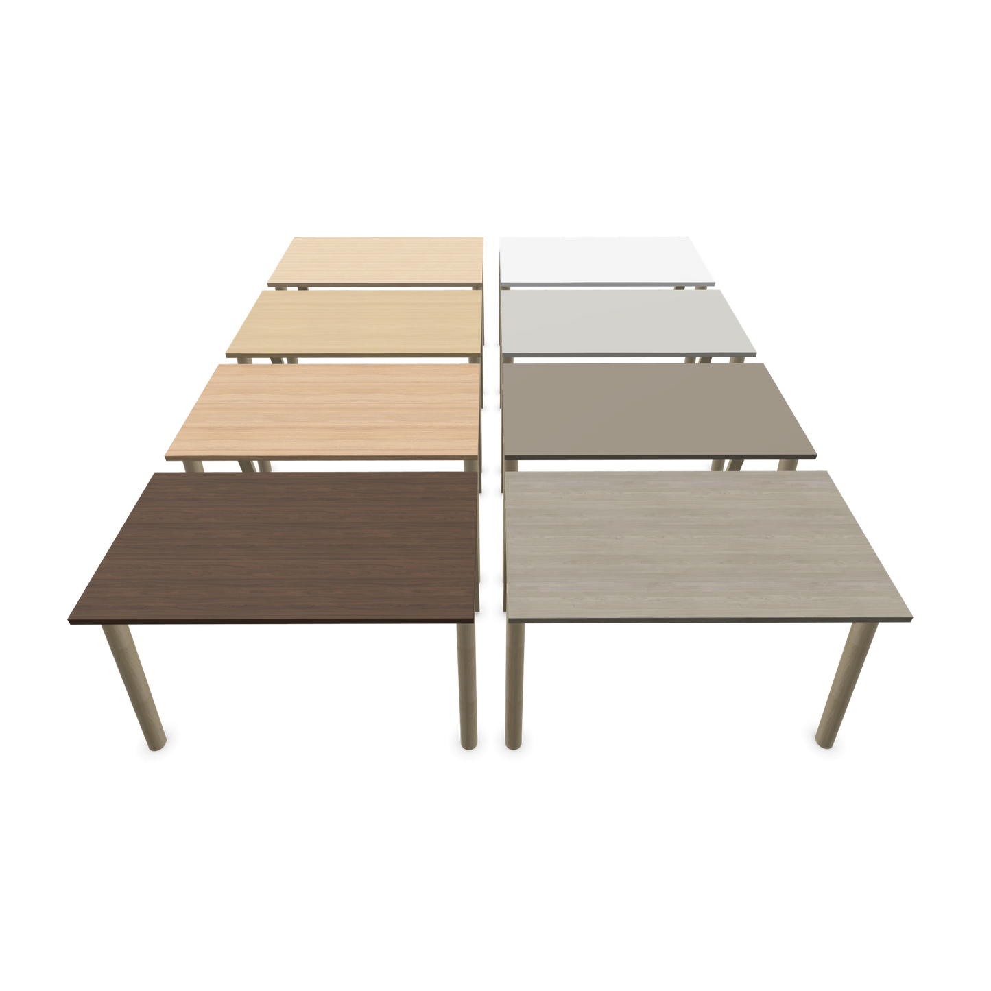 Narbutas Nova Wood Schreibtisch Gestell Esche Natur - 1200x700mm - Tischplatten Varianten von vorne - 6020611