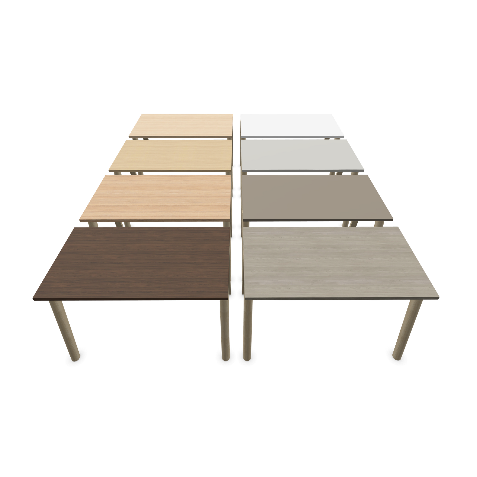 Narbutas Nova Wood Schreibtisch Gestell Esche Natur - 1200x700mm - Tischplatten Varianten von vorne - 6020611