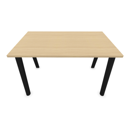 Narbutas Nova Wood Schreibtisch Gestell Esche Schwarz - 1200x700mm - Tischplatte Eichendekor gebleicht Ansicht von oben - 6020615