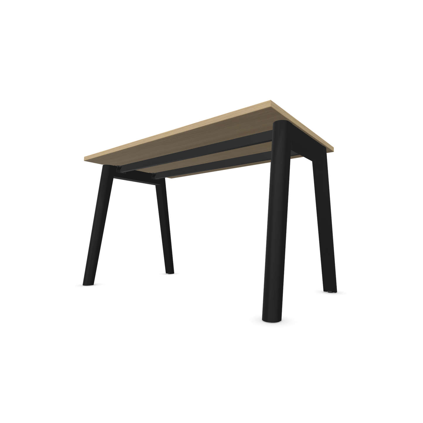 Narbutas Nova Wood Schreibtisch Gestell Esche Schwarz - 1200x700mm - Tischplatte Eichendekor gebleicht Ansciht von unten - 6020615