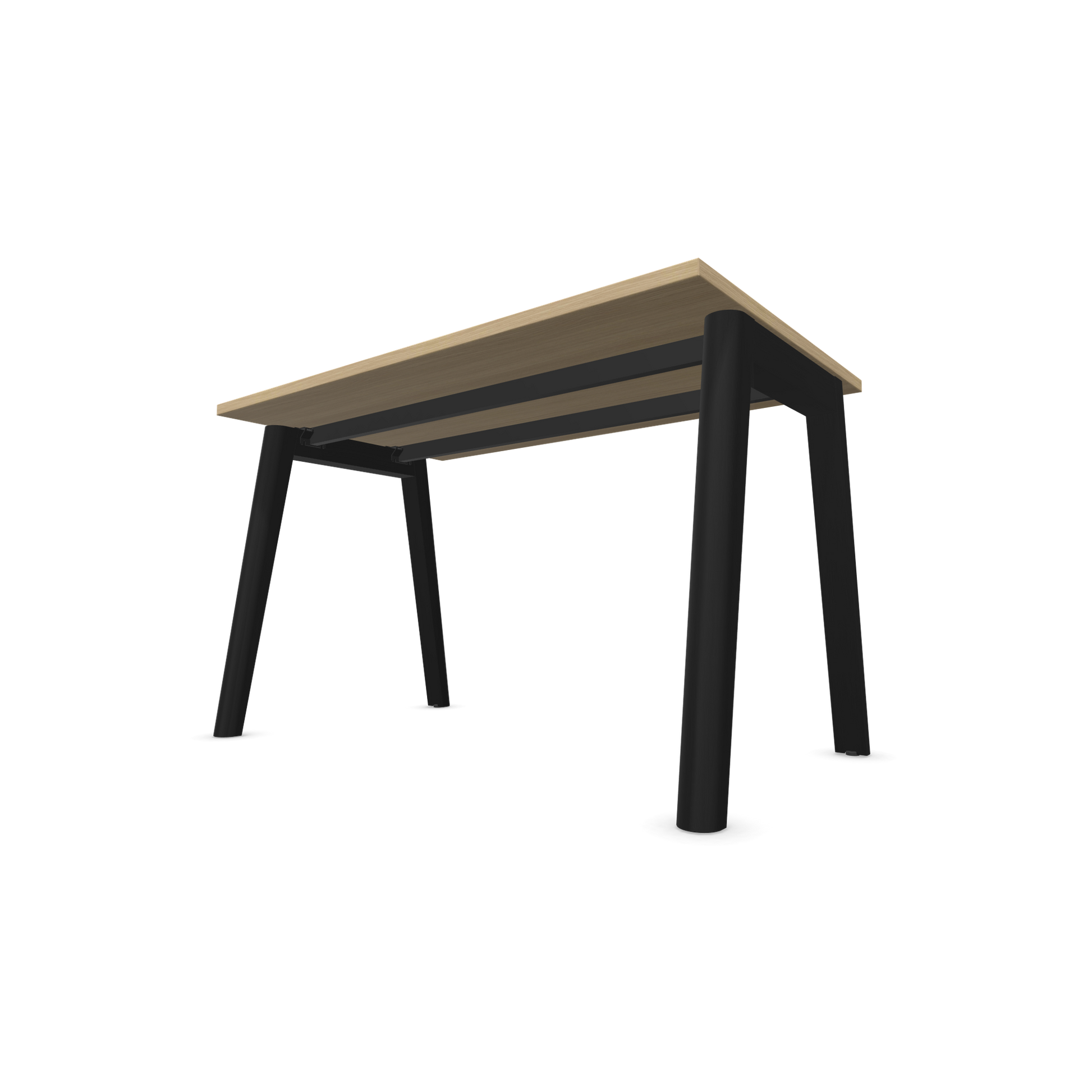 Narbutas Nova Wood Schreibtisch Gestell Esche Schwarz - 1200x700mm - Tischplatte Eichendekor gebleicht Ansciht von unten - 6020615