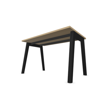 Narbutas Nova Wood Schreibtisch Gestell Esche Schwarz - 1200x700mm - Tischplatte Eichendekor gebleicht Ansciht von unten - 6020615