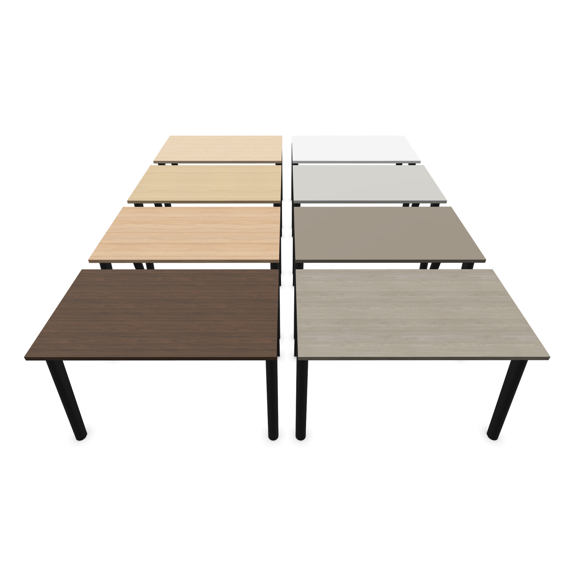 Narbutas Nova Wood Schreibtisch Gestell Esche Schwarz - 1200x700mm - Tischplatte mit Varianten von oben - 6020615