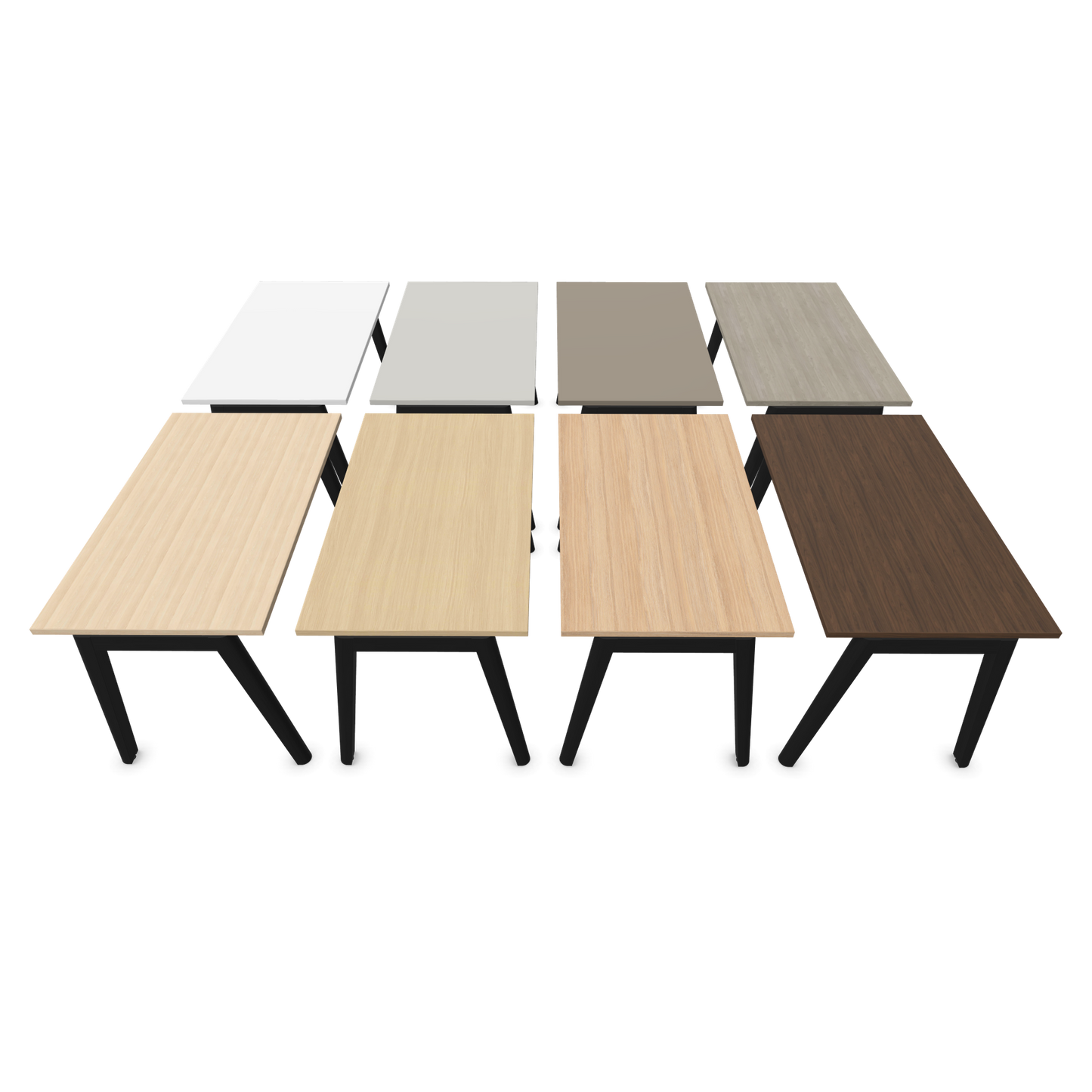 Narbutas Nova Wood Schreibtisch Gestell Esche Schwarz - 1200x700mm - Tischplatte mit Varianten von der Seite - 6020615