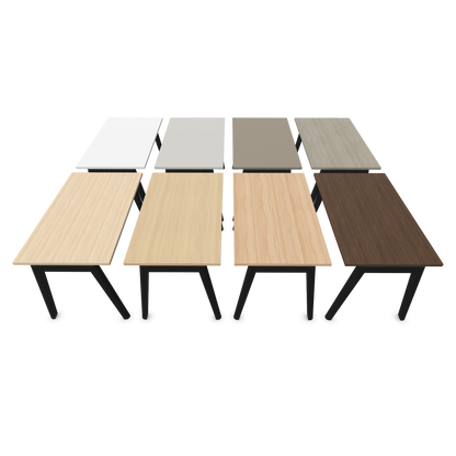 Narbutas Nova Wood Schreibtisch Gestell Esche Schwarz - 1200x700mm - Tischplatte mit Varianten von der Seite - 6020615