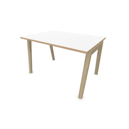 Narbutas Nova Wood Schreibtisch Gestell Esche Natur - 1200x800mm - Tischplatte Weiss mit Holzkante - 6020630