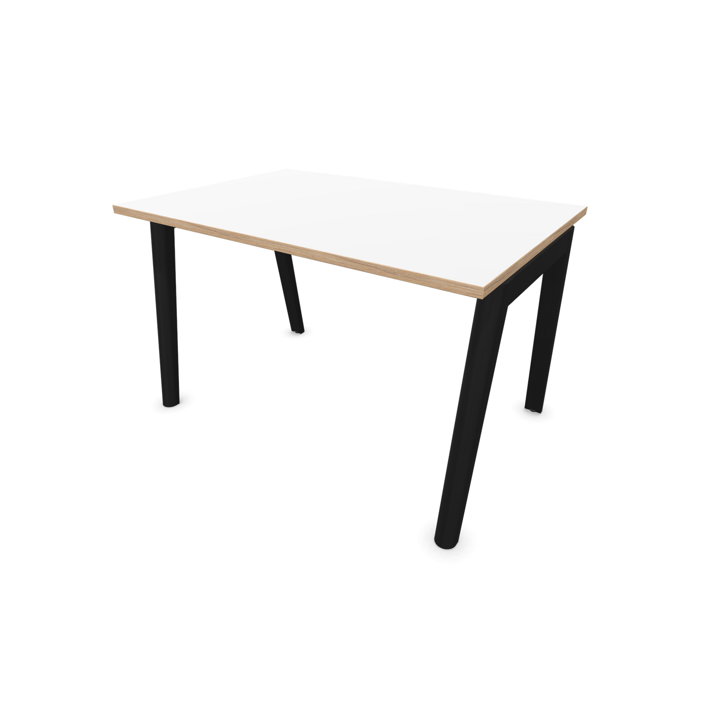 Narbutas Nova Wood Schreibtisch Gestell Esche Schwarz - 1200x800mm - Tischplatte Weiss mit Holzkante - 6020639