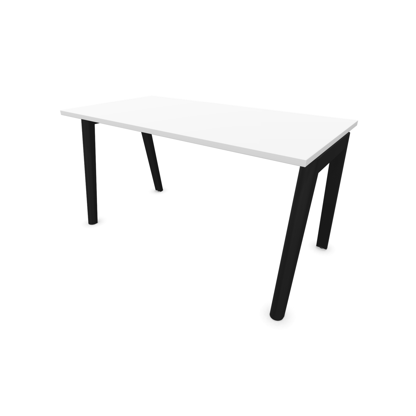 Narbutas Nova Wood Schreibtisch Gestell Esche Schwarz - 1400x700mm - Tischplatte Weiss - 6020656