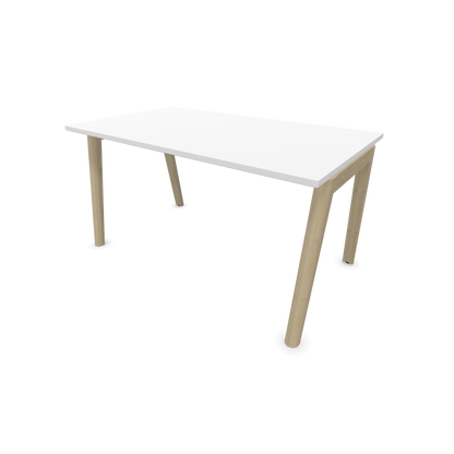 Narbutas Nova Wood Schreibtisch Gestell Esche Natur - 1400x800mm - Tischplatte Weiss - 6020665