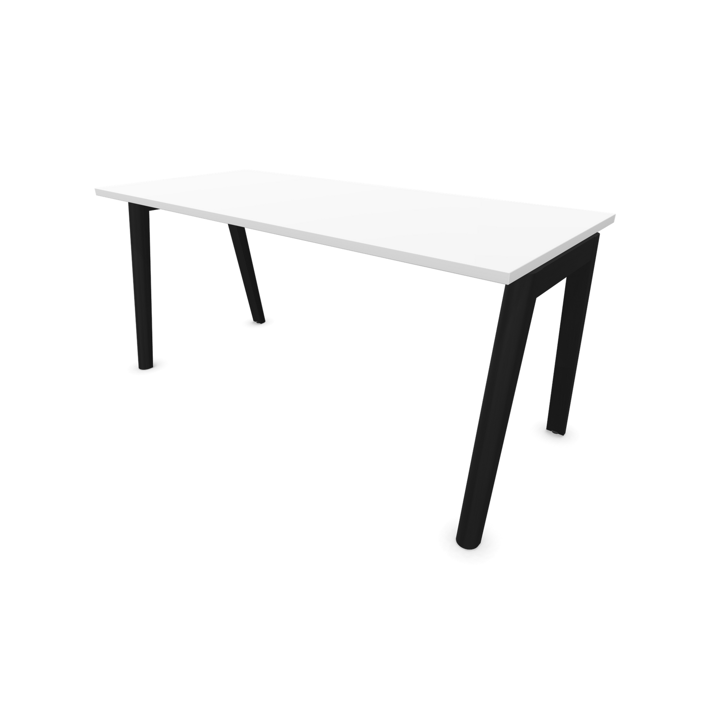 Narbutas Nova Wood Schreibtisch Gestell Esche Schwarz - 1600x700mm - Tischplatte Weiss - 6020692