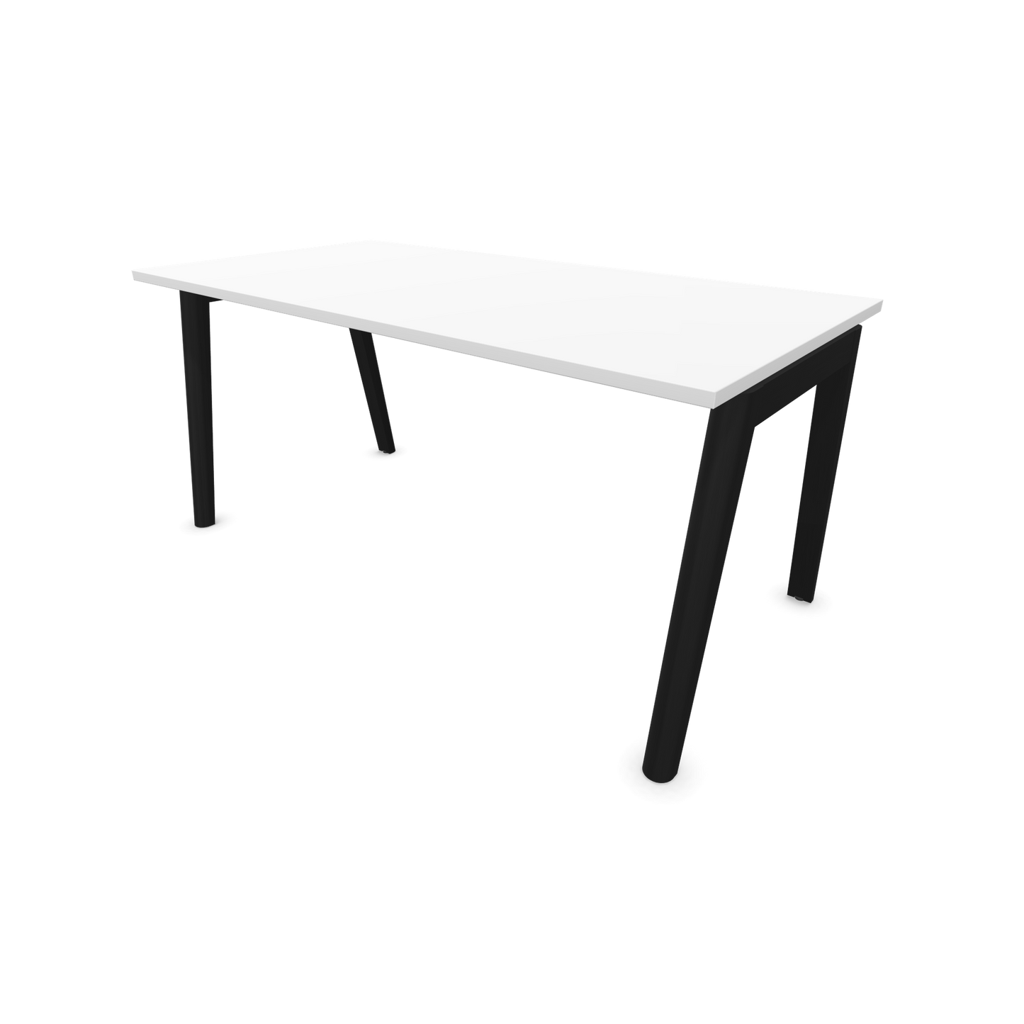 Narbutas Nova Wood Schreibtisch Gestell Esche Schwarz - 1600x800mm - Tischplatte Weiss - 6020710