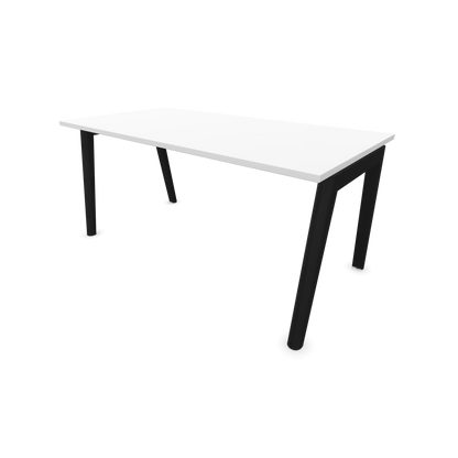 Narbutas Nova Wood Schreibtisch Gestell Esche Schwarz - 1600x800mm - Tischplatte Weiss - 6020710