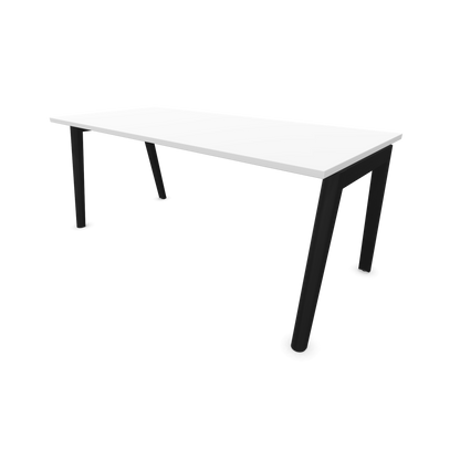 Narbutas Nova Wood Schreibtisch Gestell Esche Schwarz - 1600x800mm - Tischplatte Weiss - 6020728