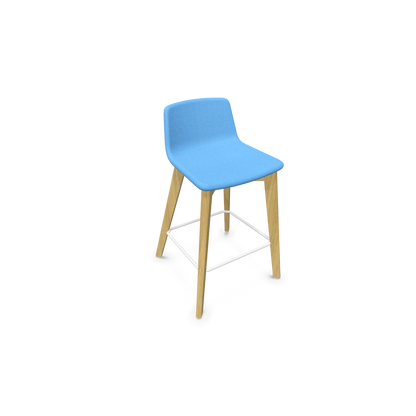 Twist & Sit Barhocker Sitzhöhe 635mm - Esche natur - Stoff Hellblau - 6020820