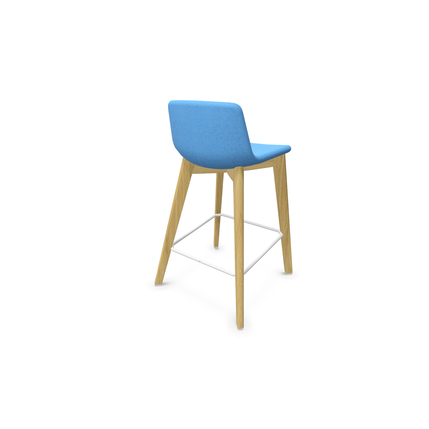 Twist & Sit Barhocker Sitzhöhe 635mm - Esche natur - Stoff Hellblau Ansicht von hinten - 6020820