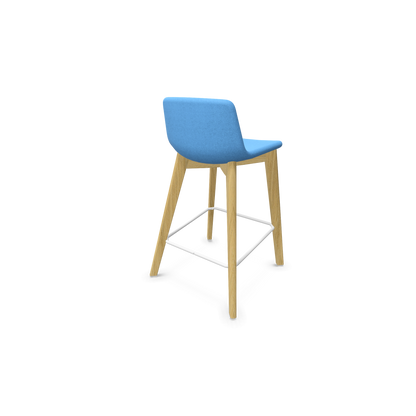 Twist & Sit Barhocker Sitzhöhe 635mm - Esche natur - Stoff Hellblau Ansicht von hinten - 6020820