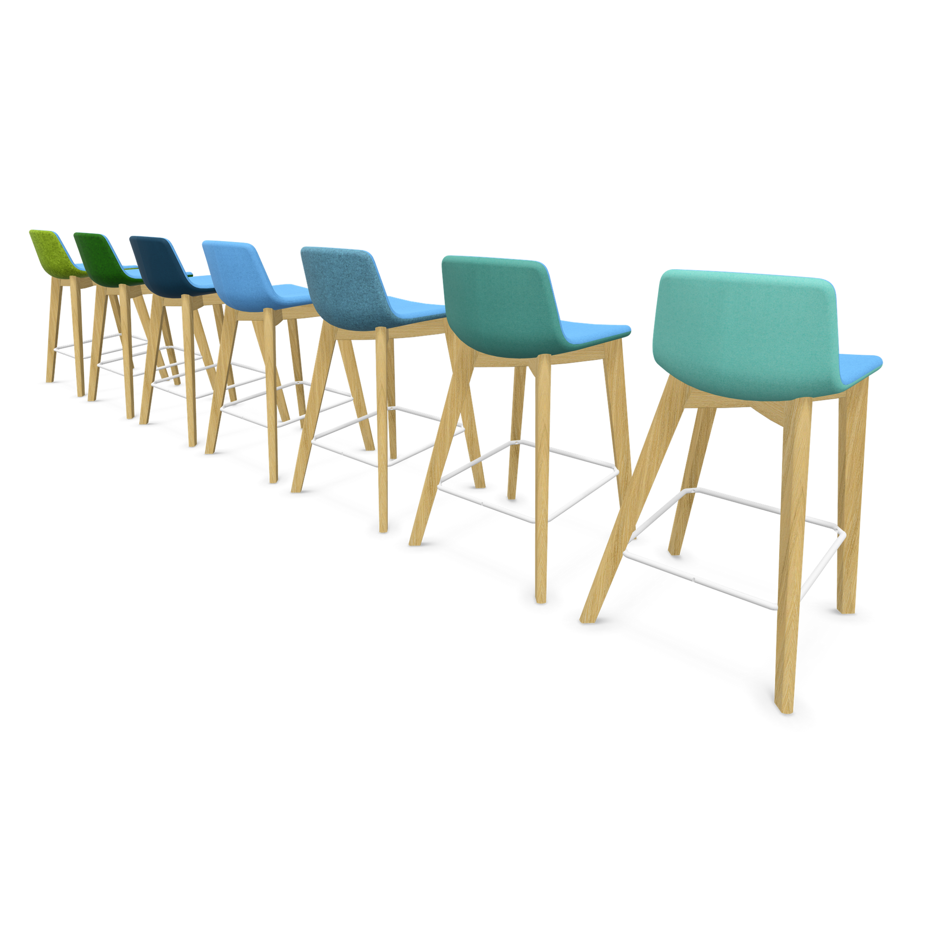 Twist & Sit Barhocker Sitzhöhe 635mm - Esche natur - Ansicht von hinten mit Varianten - 6020820