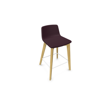 Twist & Sit Barhocker Sitzhöhe 635mm - Esche natur - Stoff Bordeaux - Rot melange - 6020952