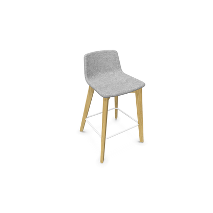 Twist & Sit Barhocker Sitzhöhe 635mm - Esche natur - Stoff Grau melange - 6020975