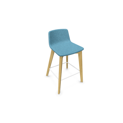 Twist & Sit Barhocker Sitzhöhe 635mm - Esche natur - Stoff Hellblau melange - 6020998