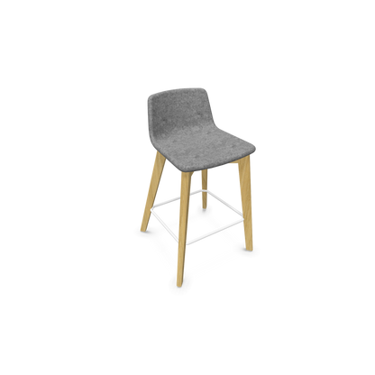 Twist & Sit Barhocker Sitzhöhe 635mm - Esche natur - Stoff Grau melange - 6021043