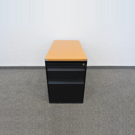 Lista Office Serie L Unterstell-Korpus in schwarz mit Holzdeckblatt