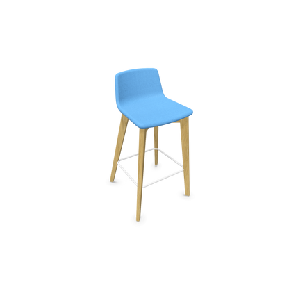 Twist & Sit Barhocker Sitzhöhe 735mm - Esche natur - Stoff Hellblau - 6021267