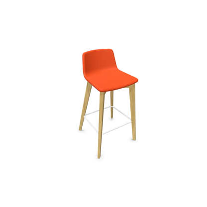 Twist & Sit Barhocker Sitzhöhe 735mm - Esche natur - Stoff Hellrot - 6021355