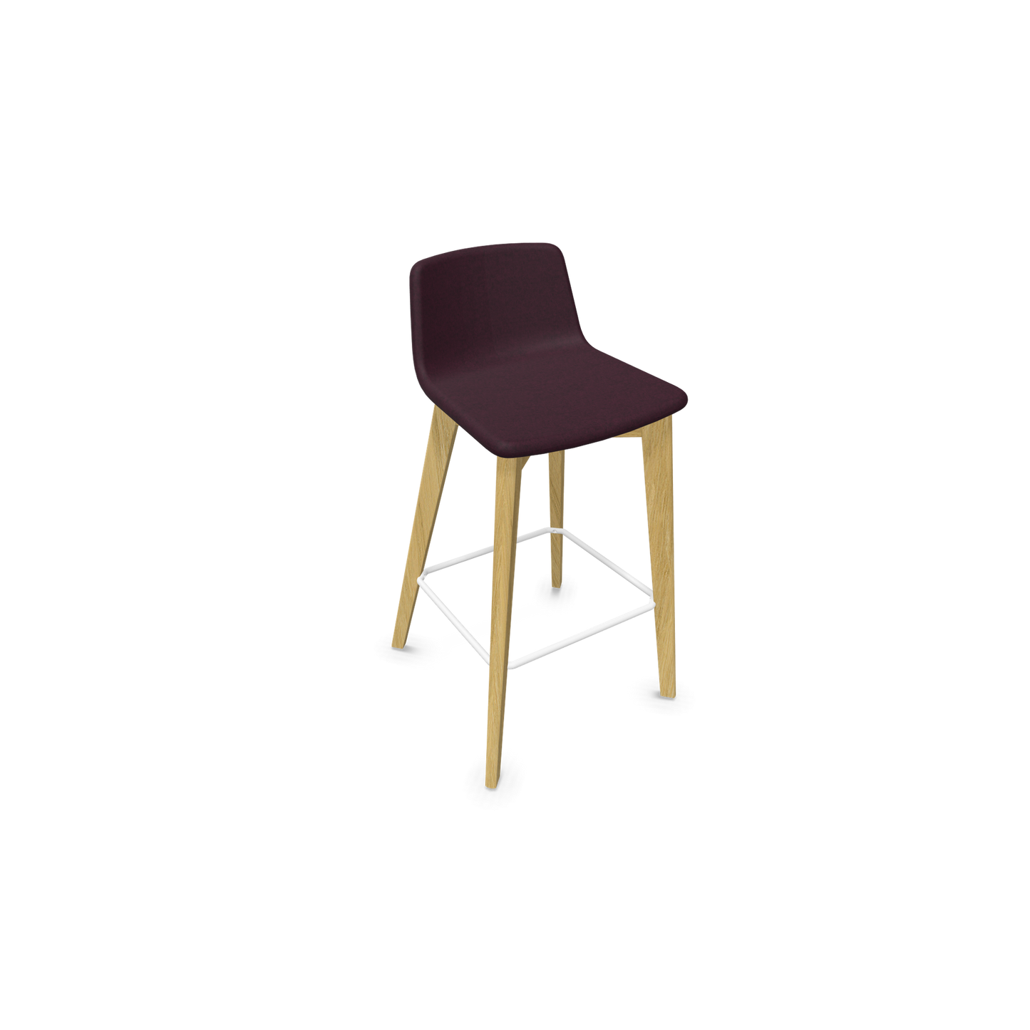 Twist & Sit Barhocker Sitzhöhe 735mm - Esche natur - Stoff Bordeaux - Rot melange - 6021399