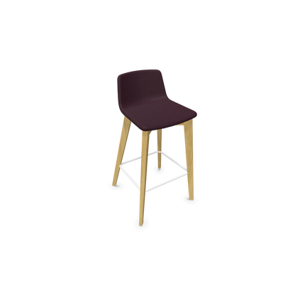 Twist & Sit Barhocker Sitzhöhe 735mm - Esche natur - Stoff Bordeaux - Rot melange - 6021399