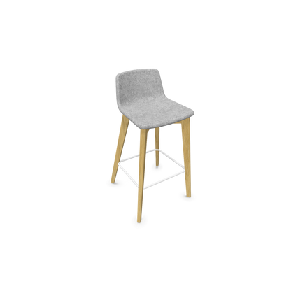 Twist & Sit Barhocker Sitzhöhe 735mm - Esche natur - Stoff Hellgrau melange - 6021421