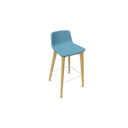 Twist & Sit Barhocker Sitzhöhe 735mm - Esche natur - Stoff Hellblau melange - 6021443