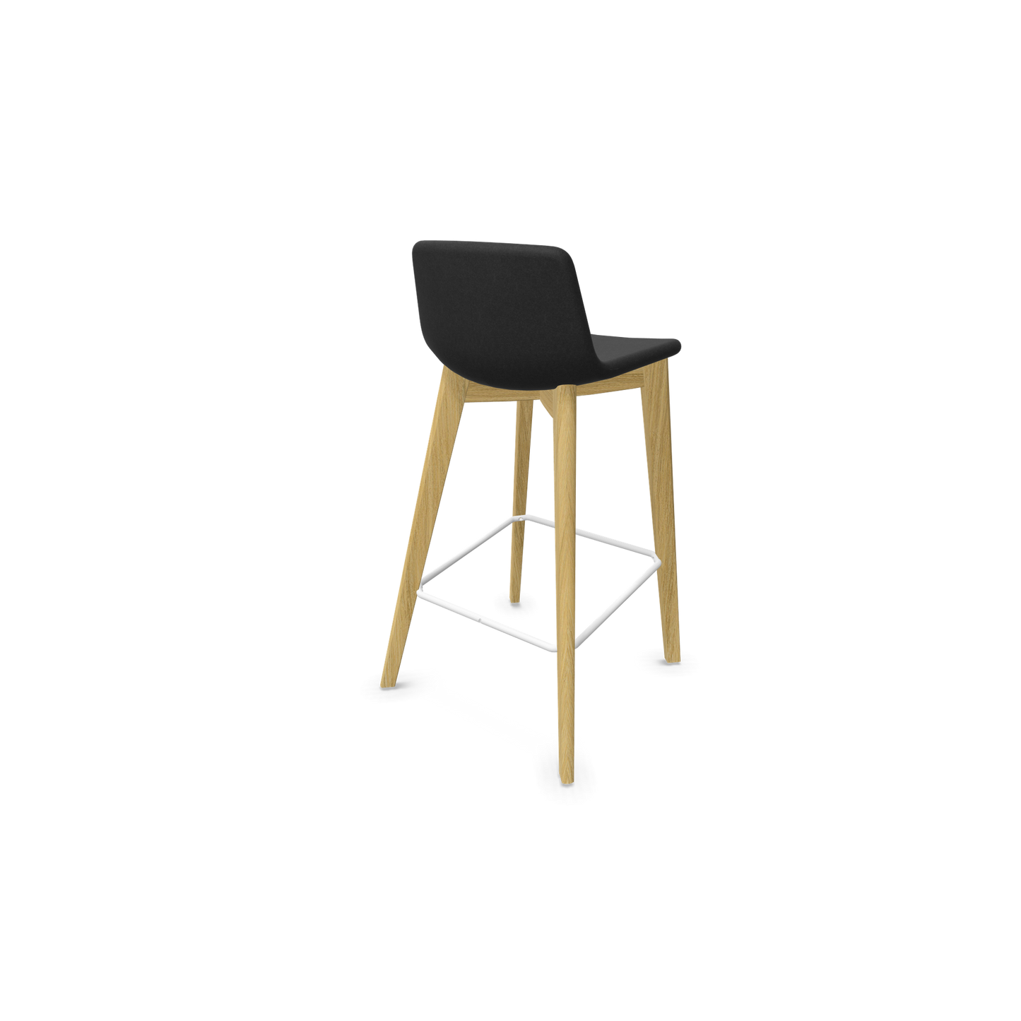 Twist & Sit Barhocker Sitzhöhe 735mm - Esche natur - Stoff Schwarz Ansicht von hinten - 6021465