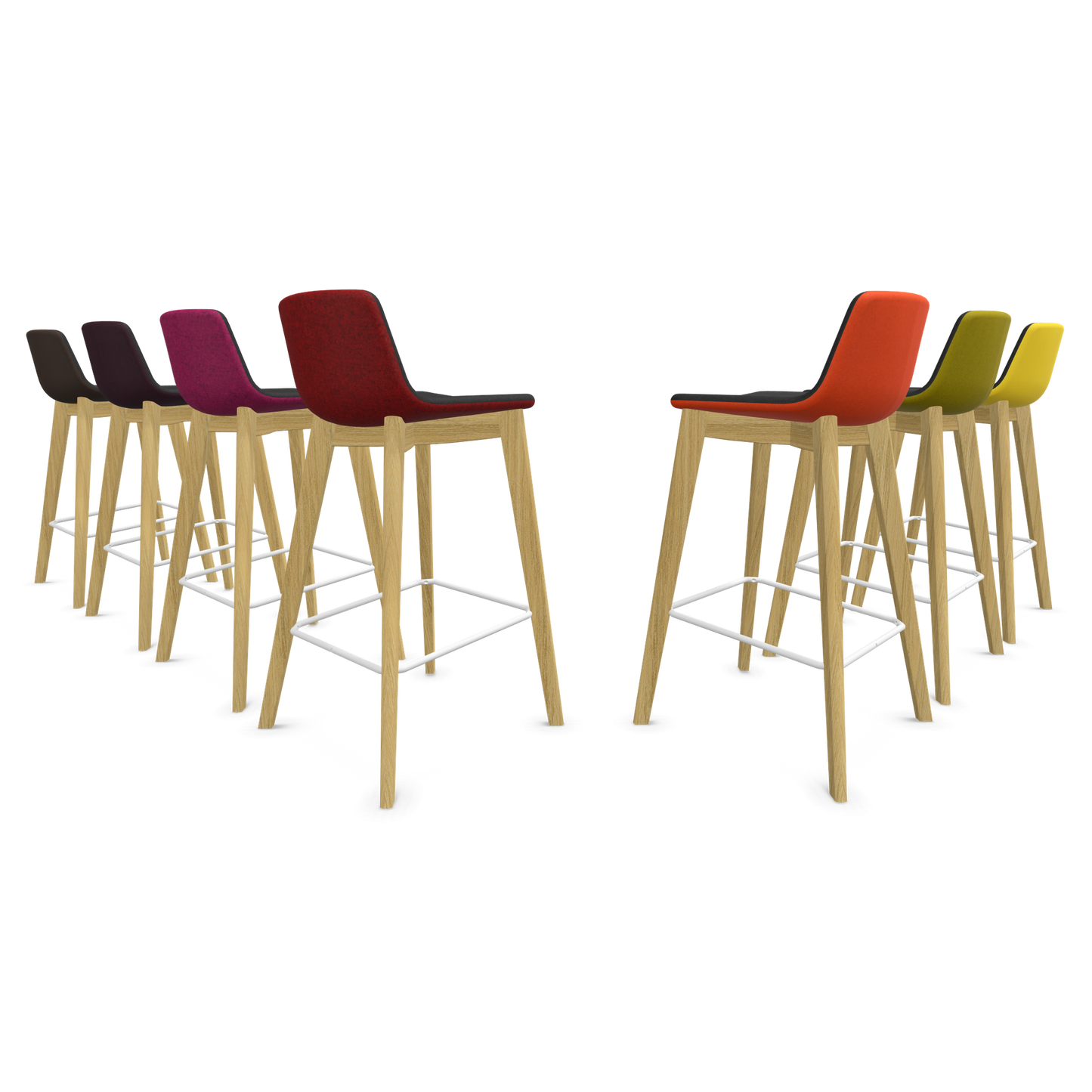 Twist & Sit Barhocker Sitzhöhe 735mm - Esche natur - Farbvarianten von hinten - 6021465