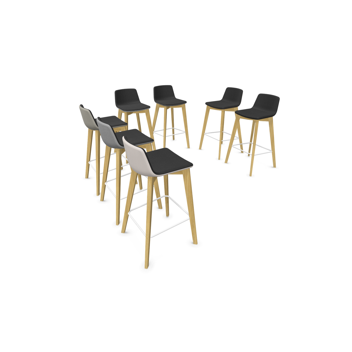 Twist & Sit Barhocker Sitzhöhe 735mm - Esche natur - Farbvarianten von oben - 6021465