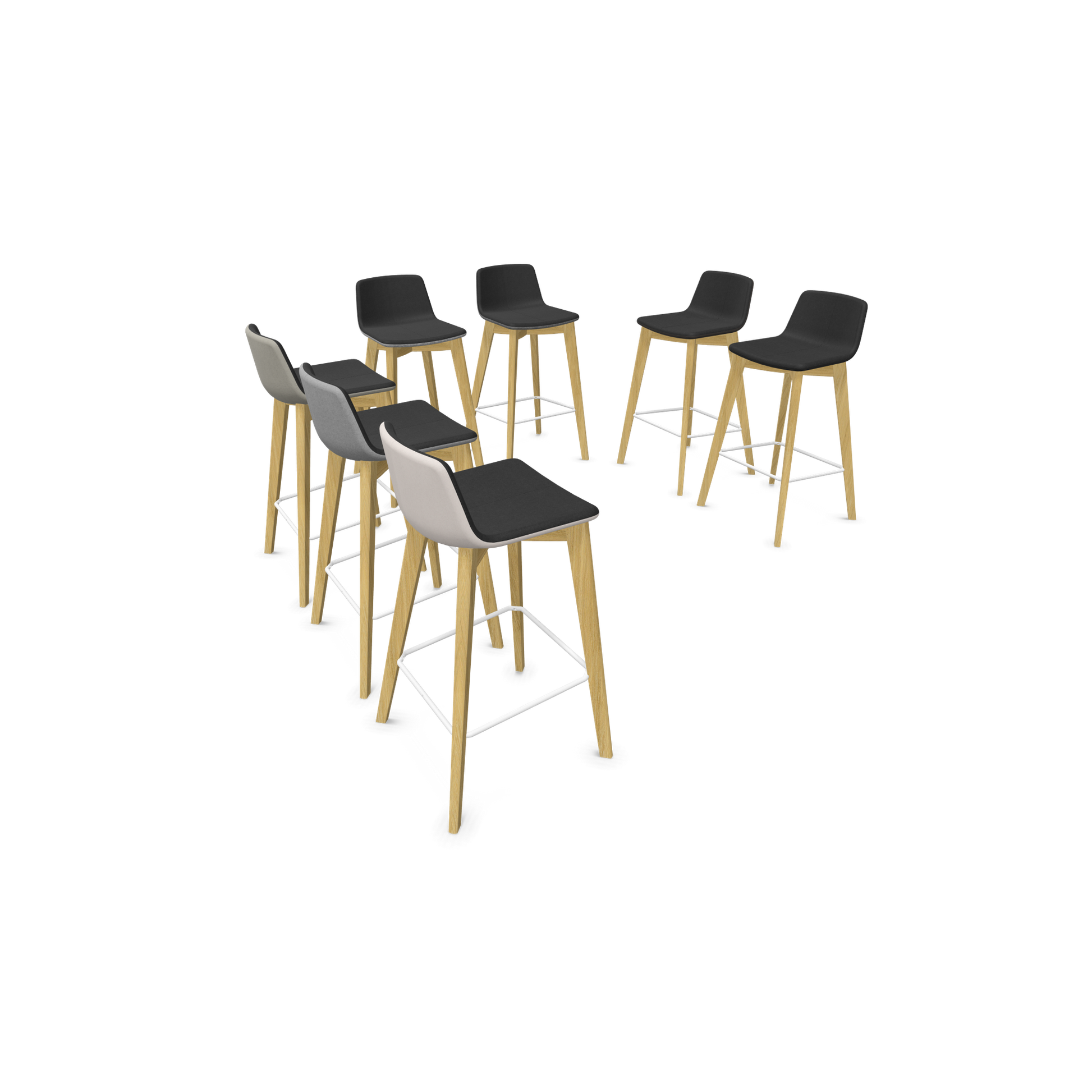 Twist & Sit Barhocker Sitzhöhe 735mm - Esche natur - Farbvarianten von oben - 6021465