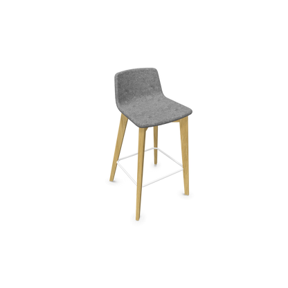 Twist & Sit Barhocker Sitzhöhe 735mm - Esche natur - Stoff Grau melange - 6021487