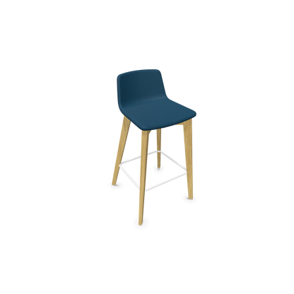 Twist & Sit Barhocker Sitzhöhe 735mm - Esche natur - Stoff Blau - 6021575