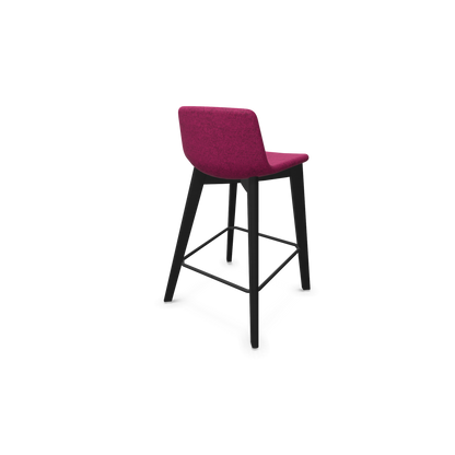 Twist & Sit Barhocker Sitzhöhe 635mm - Esche schwarz - Stoff Brombeere melange Ansicht von hinten - 6021664