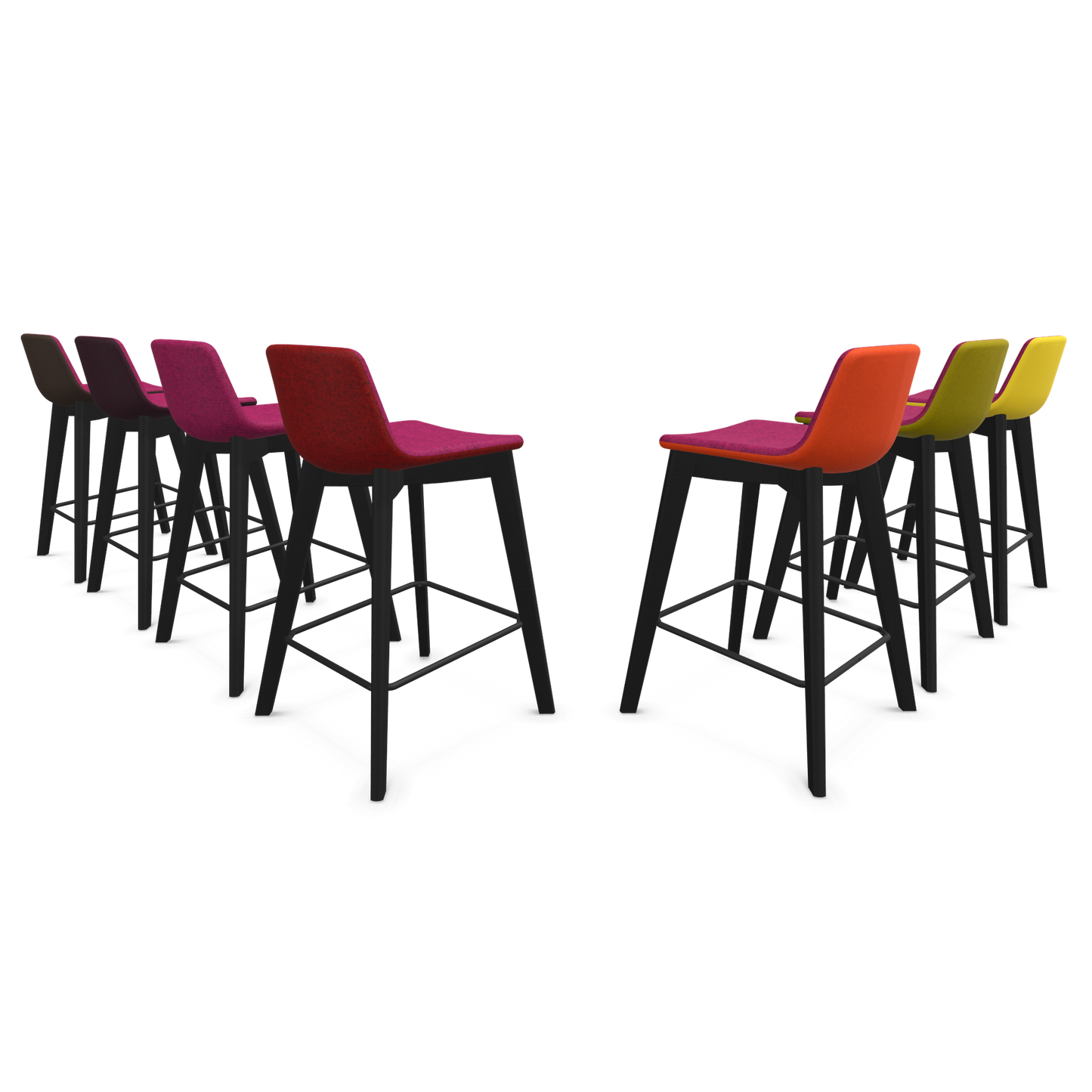 Twist & Sit Barhocker Sitzhöhe 635mm - Esche schwarz - Stoffvarianten von hinten - 6021664