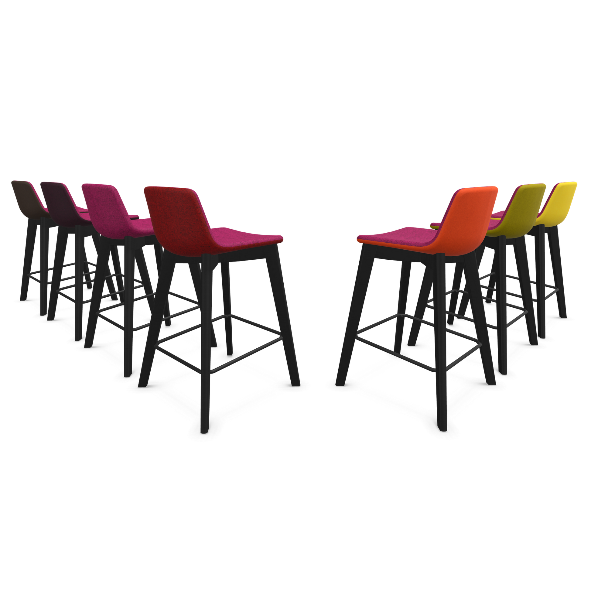 Twist & Sit Barhocker Sitzhöhe 635mm - Esche schwarz - Stoffvarianten von hinten - 6021664