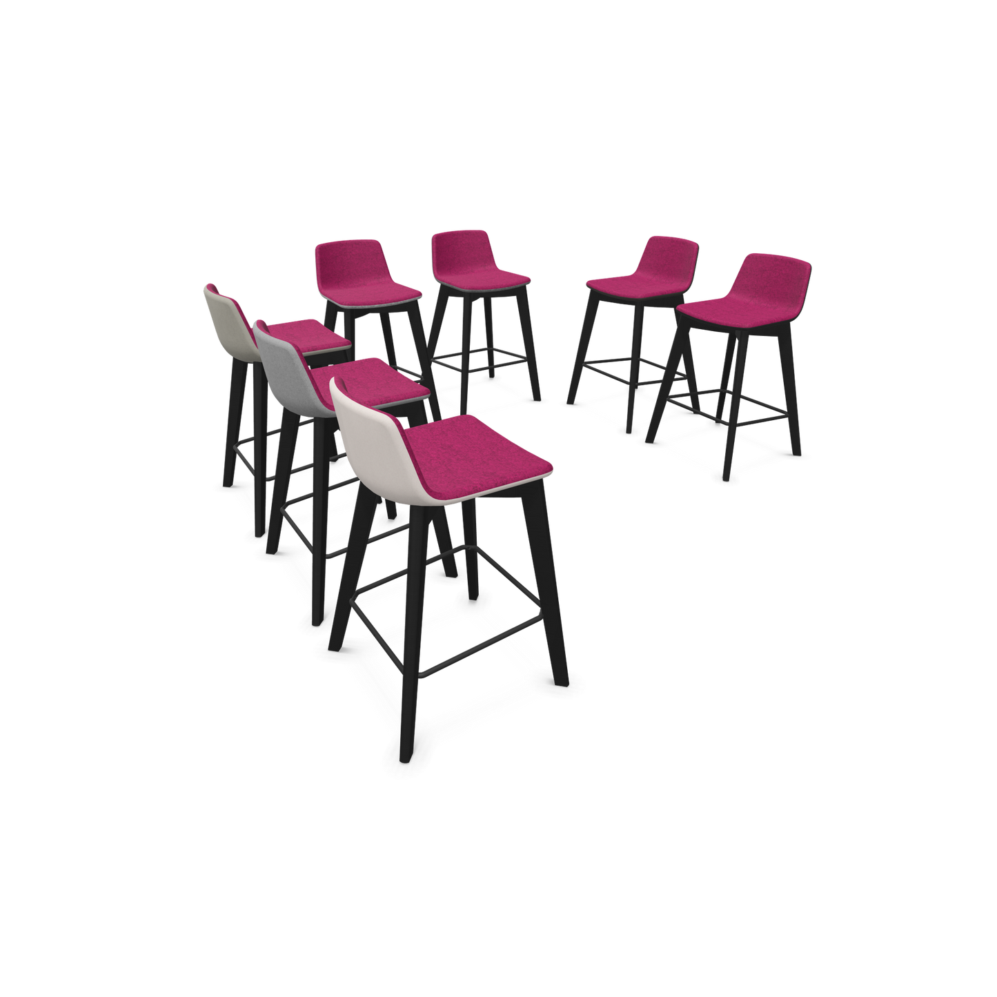 Twist & Sit Barhocker Sitzhöhe 635mm - Esche schwarz - Stoffvarianten von der Seite - 6021664