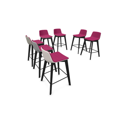 Twist & Sit Barhocker Sitzhöhe 635mm - Esche schwarz - Stoffvarianten von der Seite - 6021664