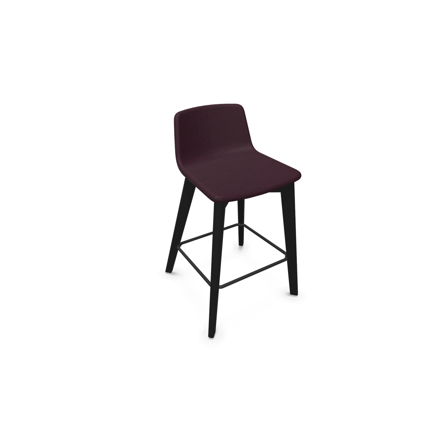 Twist & Sit Barhocker Sitzhöhe 635mm - Esche schwarz - Stoff Bordeaux - Rot melange - 6021840