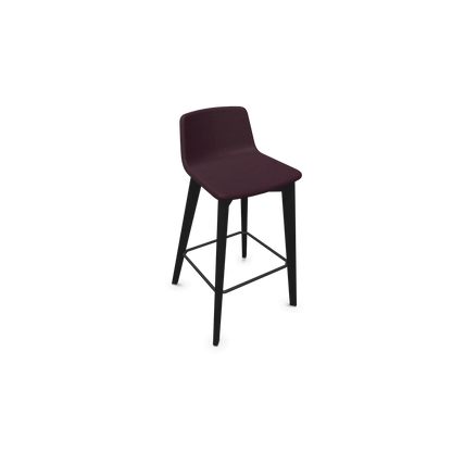 Twist & Sit Barhocker Sitzhöhe 735mm - Esche schwarz - Stoff Bordeaux - Rot melange - 6022281