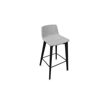 Twist & Sit Barhocker Sitzhöhe 735mm - Esche schwarz - Stoff Hellgrau melange - 6022303